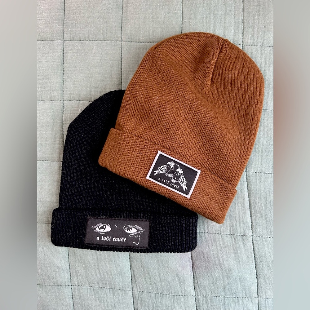 A lost cause beanies. Black/Tan OS UNISEX